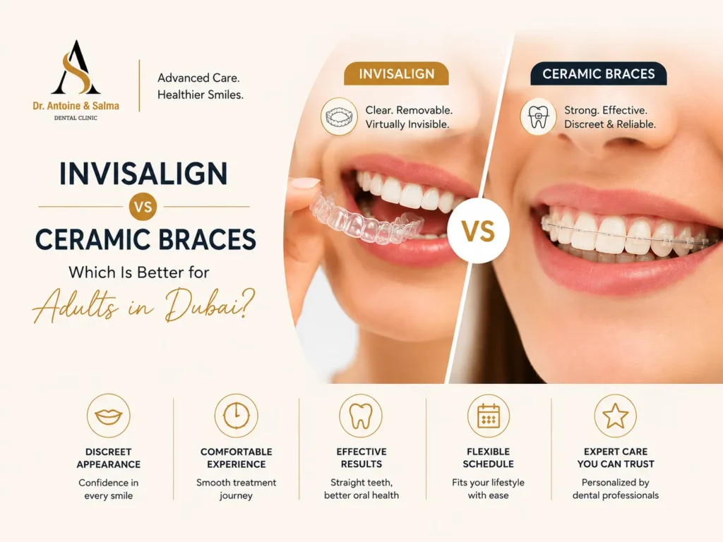 Invisalign vs Ceramic Braces: Which Is Better for Adults in Dubai?